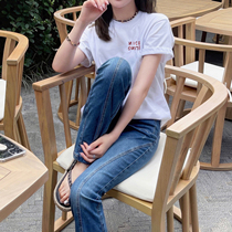 Rubbit 2021 summer womens new products fashionable young pleated embroidery craft casual versatile cotton T