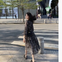 Rubbit chic2021 summer romantic temperament elegant loose strap sunscreen seven-point sleeve dress