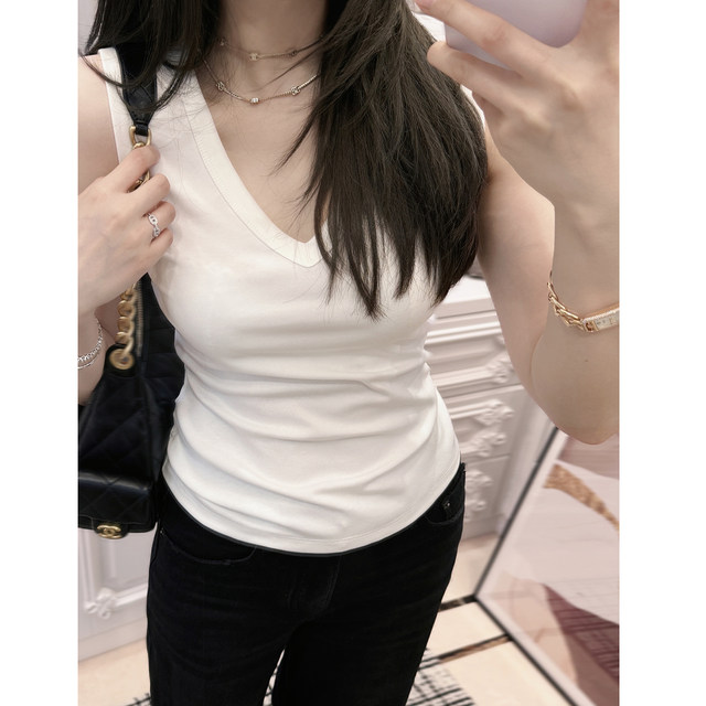 New RUBBIT2025 products, minimalist style, versatile V-neck waist vest, versatile slim fit and slim inner top for women