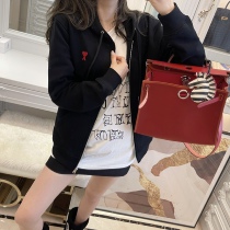 Rabbit Rabbit Vip Shop Early Spring New Products Delicate Embroidery Tandem Hat Casual Sweatshirt Loose zipped cardio-hoodie men and women The same