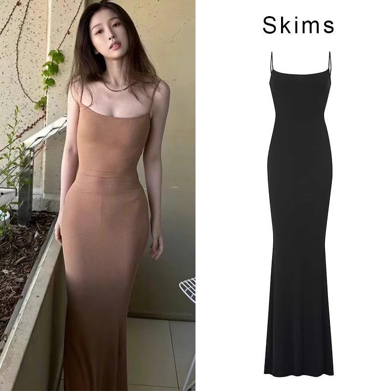 [Official Website Authentic] Skims Kardashian Xiang Xiu's Same Sexy Suspender Dress Women's Slimming Look Hip-Hugging Long Skirt