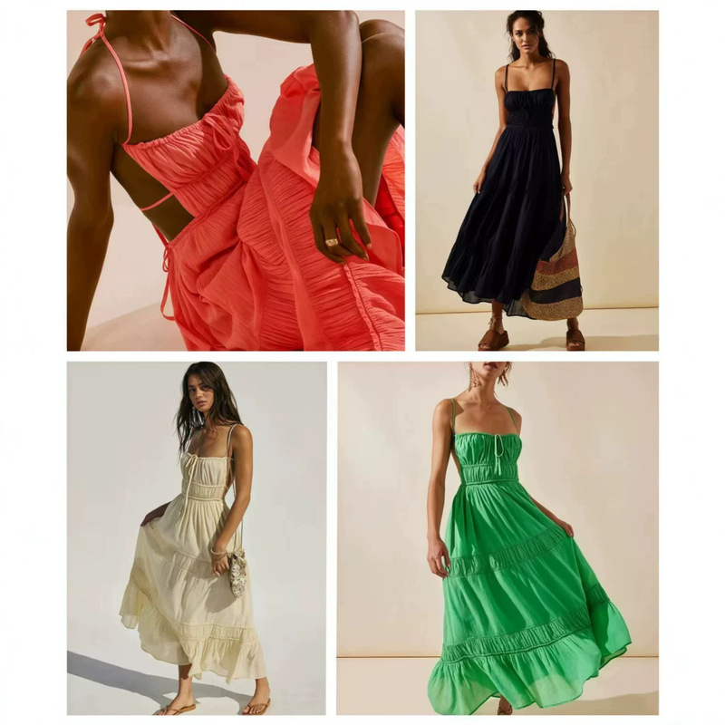 [Official Authentic Product] Free People 25 New Style Sexy Backless Strappy Vacation-Style Suspender Dress