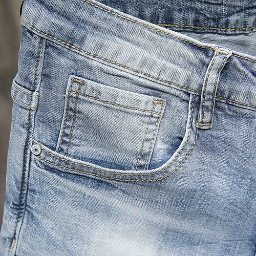 Демисезонные светлые джинсы, трендовые эластичные штаны, в корейском стиле, коллекция 2022