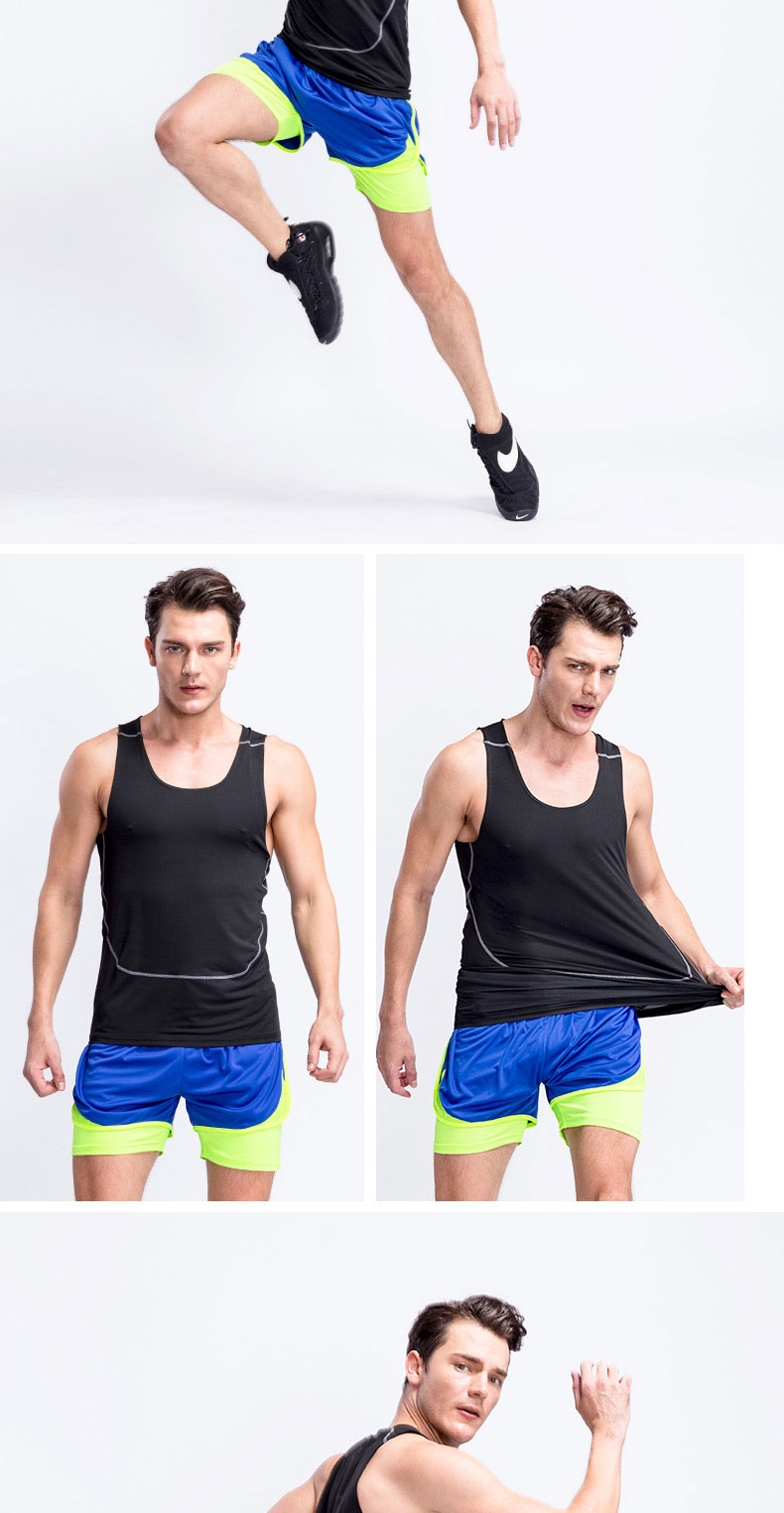 Vest nam thể dục thể thao kéo dài Slim nam theo dõi và lĩnh vực chạy bộ quần áo quần nhanh khô quần áo vest áo tanktop