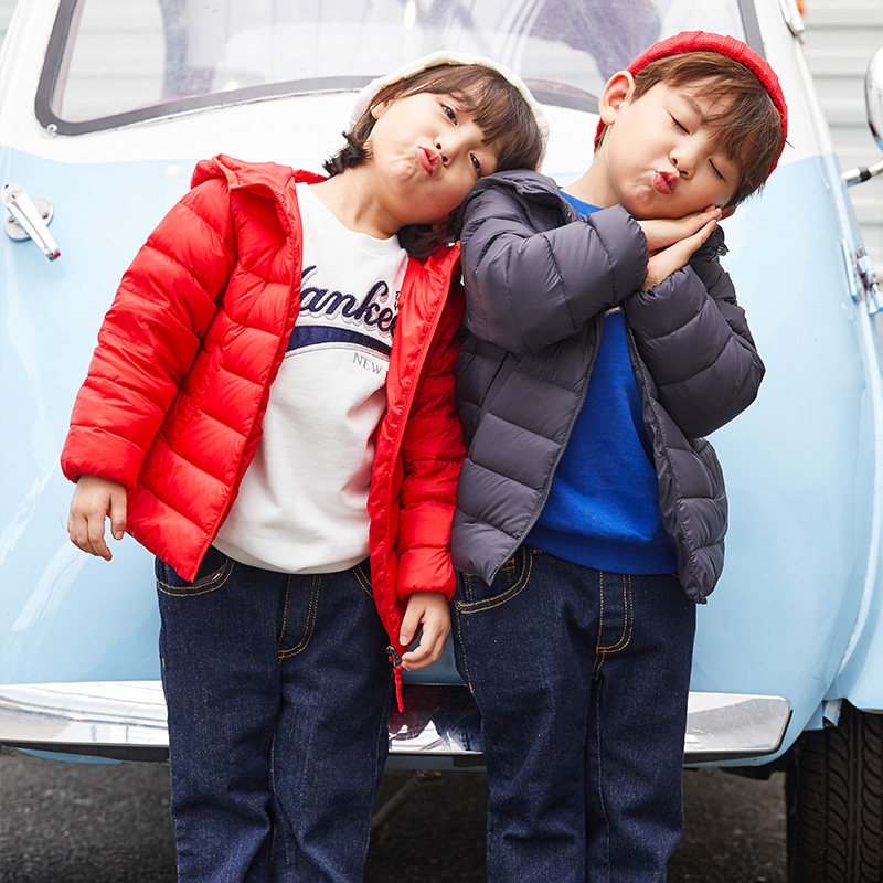 Boys' light and thin down jackets, children's and girls' middle and big children's children's new foreign style baby autumn children's clothing light coat