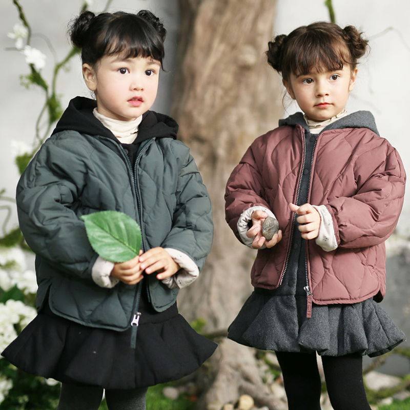 Female baby duvet in the middle of the long version Anti-Ji Yansends Winter in the middle of the winter Girl girl down jacket cotton Machialliga 2 pieces