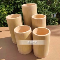 Bamboo tube green environmentally friendly decorative bamboo flower pot ornaments bamboo pen holder flower arrangement bamboo tube fresh and customizable green bamboo bamboo tube