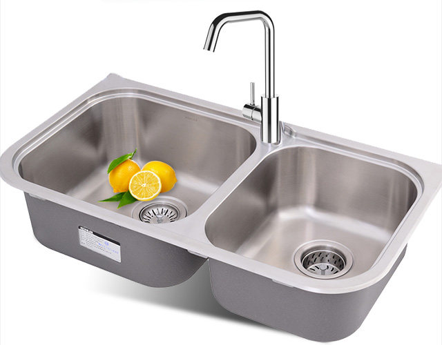 Мойка одинарная 科勒齐乐304不锈钢厨房双槽厨盆洗菜盆k-72474t-2kd-na不包安装 KOHLER