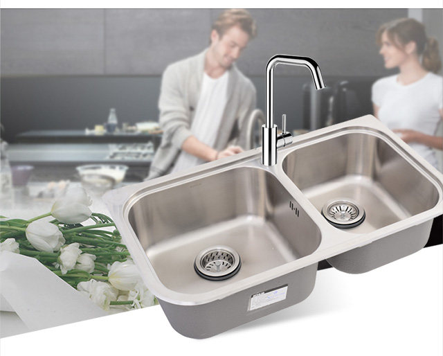 Мойка одинарная 科勒齐乐304不锈钢厨房双槽厨盆洗菜盆k-72474t-2kd-na不包安装 KOHLER