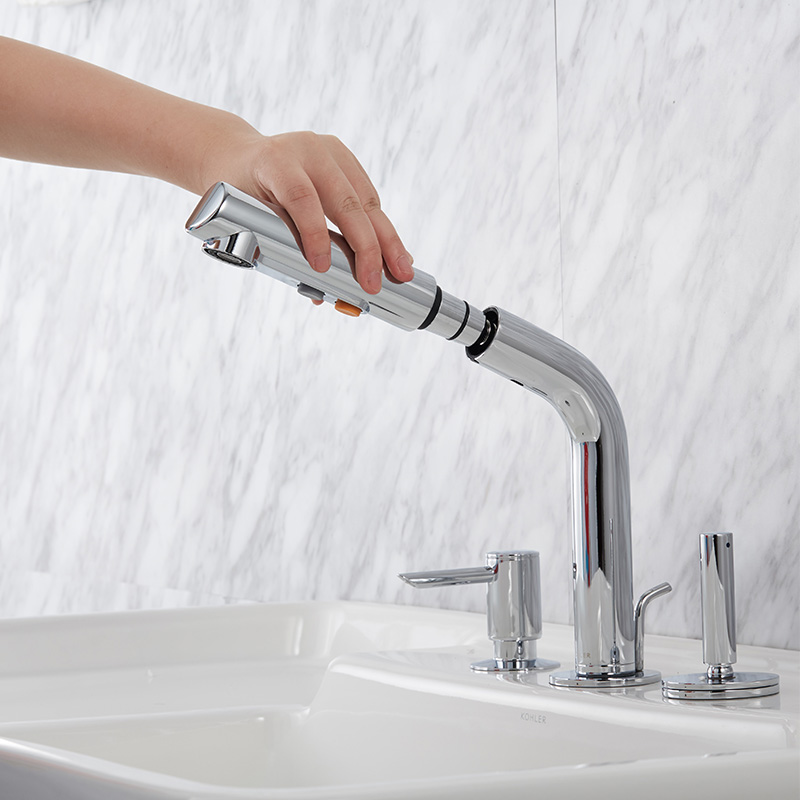 Koehler Hilvi pull-out washbasin hot and cold tap K-45758T-4-CP unpack installation