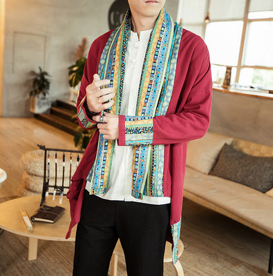 Yi men's clothes Yi men's cloak Xinjiang ethnic costumes Tibetan clothing Kangba an multi country x style jacket cardigan