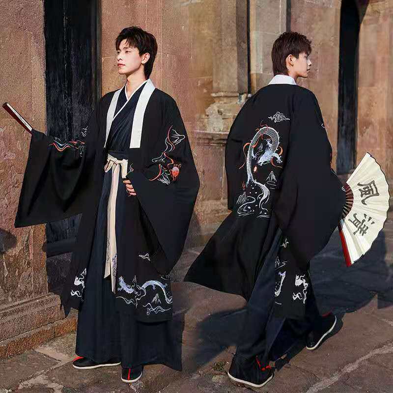 Hanfu men Chinese style fairy air elegant ancient style Tang costume genuine original costume large size suit men's performance full set