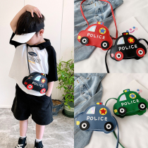  Childrens bag boy police car PU leather satchel boy coin purse messenger bag child cartoon bag handsome trendy cool