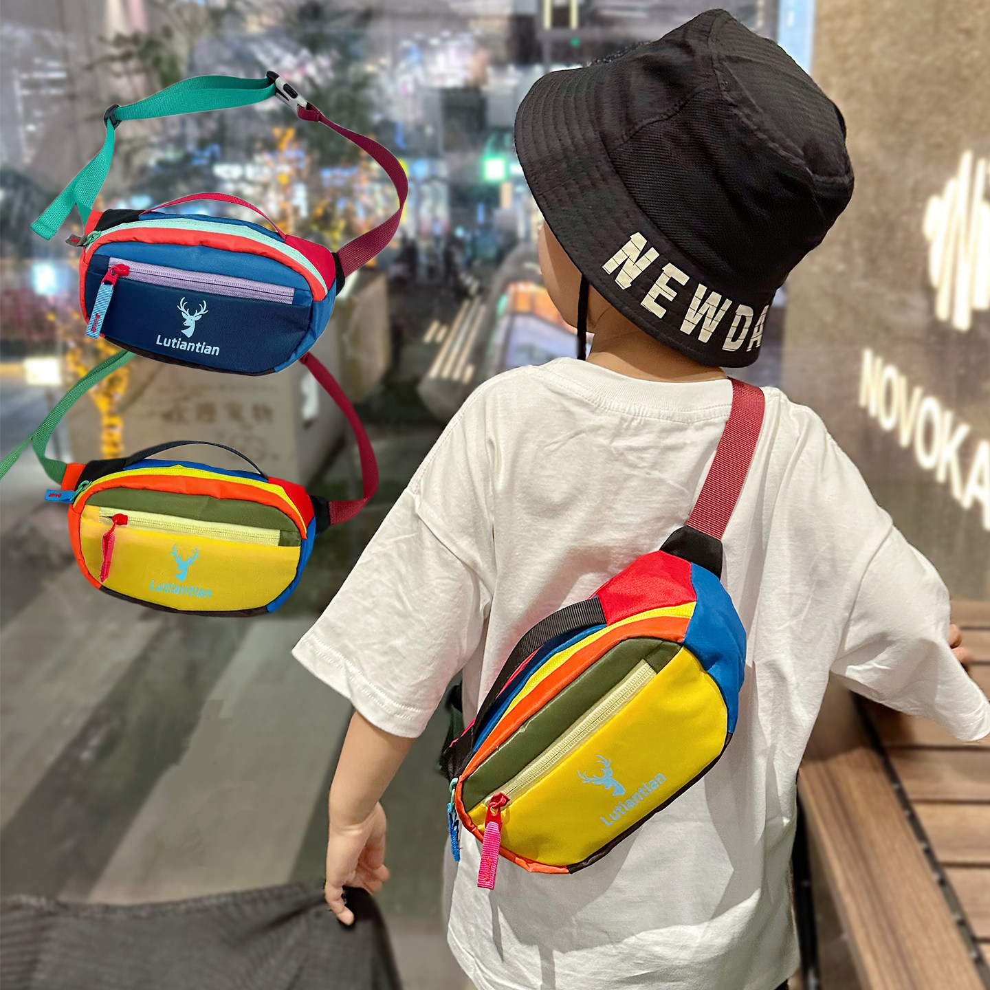 子供用バッグ、男の子用幼稚園旅行用ショルダーバッグ、男の子用小銭入れ、クロスボディバッグ、子供用チェストバッグ、スタイリッシュでトレンディ。