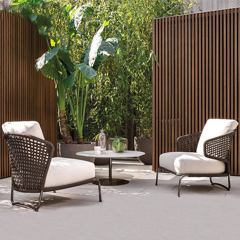 Nordic Outdoor Sofa Rattan Sofa Leisure Table and Chair Villa Garden Courtyard Terrace Balcony Living Room Rattan Chair Furniture