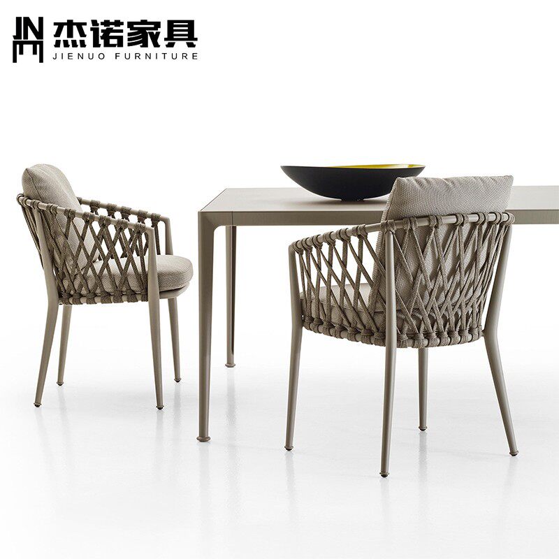 Modern minimalist outdoor leisure dining table and chair combination rattan chair furniture villa garden terrace balcony outdoor courtyard