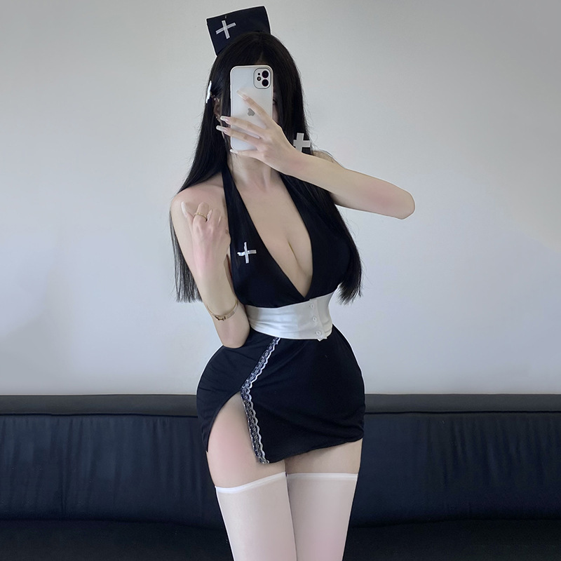 Sexy Bed Outfit, Large Size, Fun Private Nurse, Sexy Butt-Covering Skirt, Cosplay Nurse, Sexy Clothing