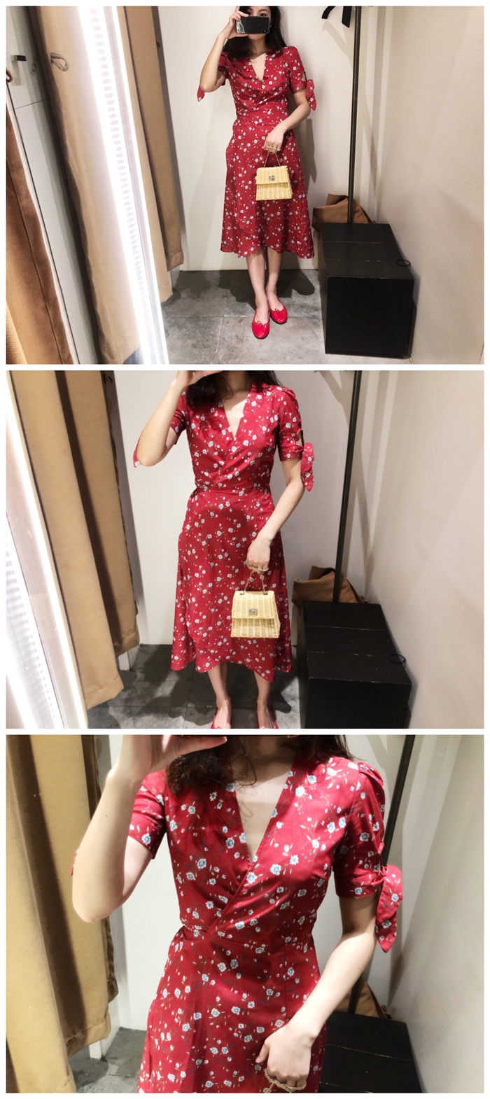 Cải cách Pháp hoa váy kỳ nghỉ tinh retro sâu vT dây rút eo bọc ngực váy 2018 váy xoắn eo đẹp	