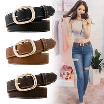 Japan FC simple versatile belt female student jeans with perforated style casual fashion decorative belt wide black