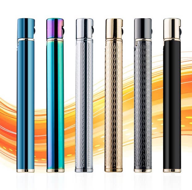 Baicheng First See Gas Lighter Smoke Type Lighter Portable Multi-color Fashion Thin Strip Inflatable Lighter