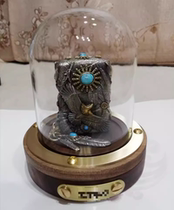 Black walnut wooden lighter display box round magnetic space glass cover high-end special-shaped lighter collection storage box