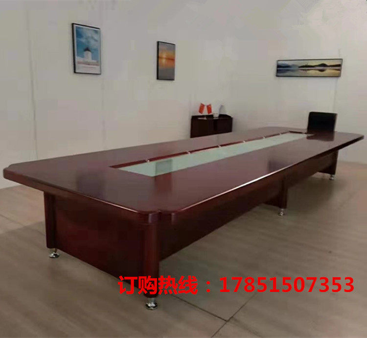 Solid Wood Peel Paint Large Conference Table Training Table Oval Negotiation Table Long Table Meeting Room Meeting Table And Chairs Combination