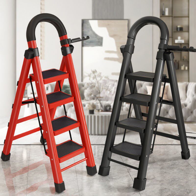 Ladder Home Folding Herringbone Ladder Indoor Multifunction Thickened Aluminum Alloy Ladder Clothes Hanger Telescopic Lift Stairs