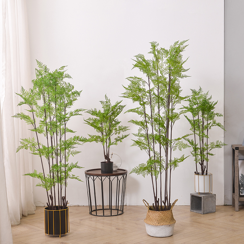 Chinese horsetail fern simulation potted fern leaf tree decorative fake tree potted Nordic floor plant green plant fern fake tree