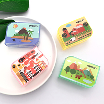 (One shot four) eyekan colorful contact lens case with various styles and patterns storage box companion box