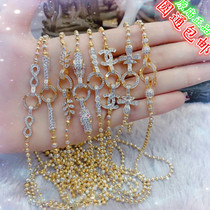 Tedwatu people Buddhist Thai genuine products Thai imported gold and silver beads inlaid with necklace Buddha special chain