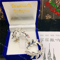 Tedwatu people Buddha signs Thai genuine olive branch pure silver ring