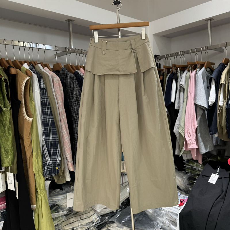 Yomi99098 Summer Korean Style Fashion Fake Two-Piece Skirt-Like Casual Pants for Women High Waist Loose Lightweight Wide-Leg Long Pants Yomi99098 Summer Korean Style Fashion Fake Two-Piece Skirt-Like Casual Pants for Women High Waist Loose Lightweight Wide-Leg Long Pants