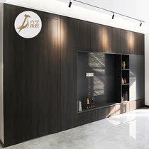 Modern wood grain combination whole TV cabinet whole house custom living room bedroom TV bookshelf Locker Custom