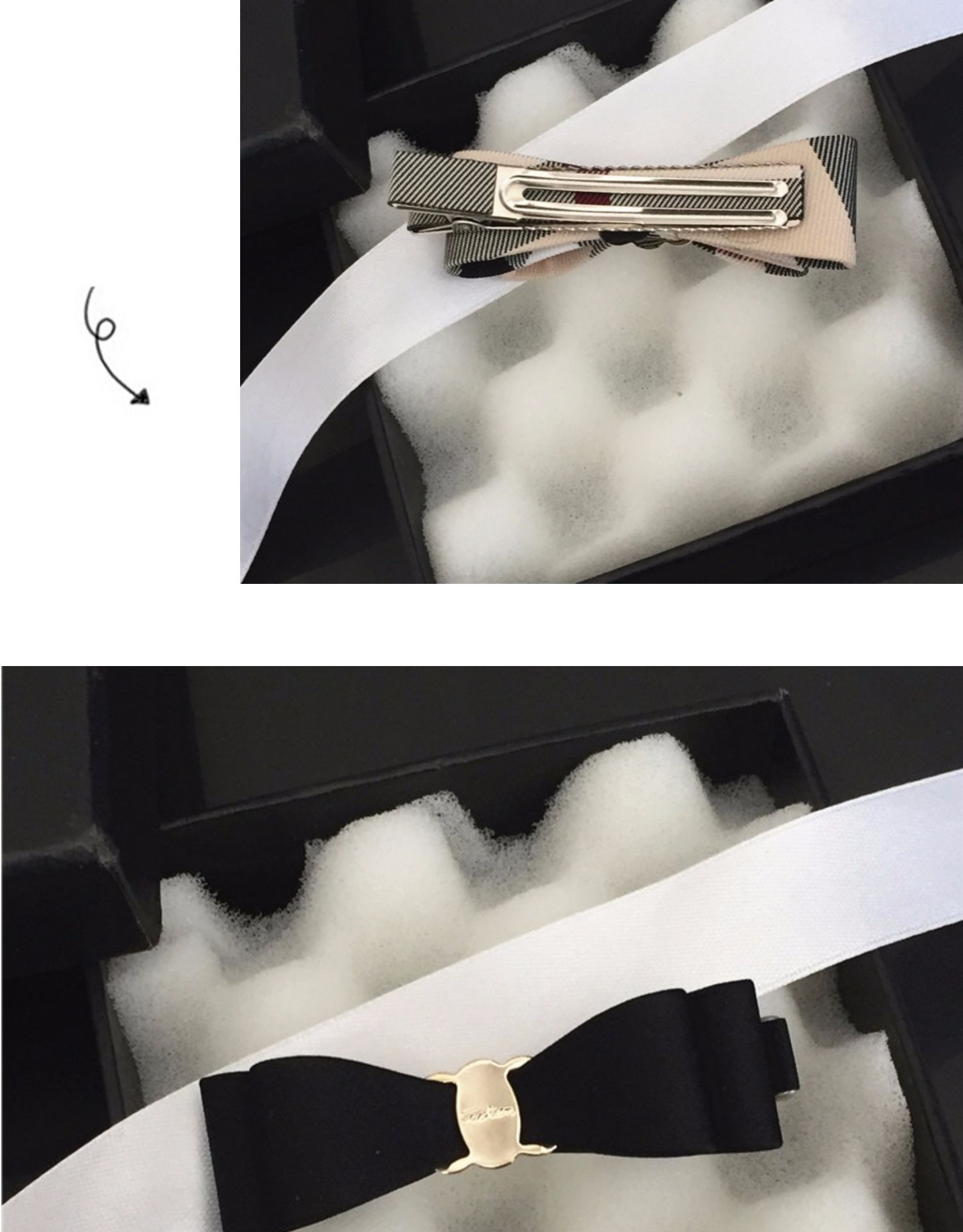 Kẹp tóc kẻ sọc Phụ kiện tóc Hàn Quốc đơn giản đôi vải cung clip clip bangs clip Vịt clip clip mũ nón - Phụ kiện tóc băng đô turban