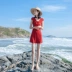 Phụ nữ mùa hè mới phụ nữ Pháp cổ điển thắt lưng eo thon eo siêu tiên nhỏ tươi gợi cảm váy ngắn cổ chữ V - váy đầm