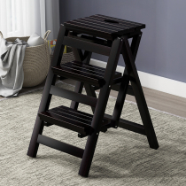 Ladder bench multifunctional solid wood ladder indoor chair folding bench with two stairs climbing bench step on the stool