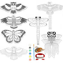 diy graffiti kite blank coloring hand-painted kindergarten teaching material package parent-child educational childrens handmade