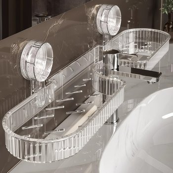 Suction cup faucet storage rack bathroom bathroom