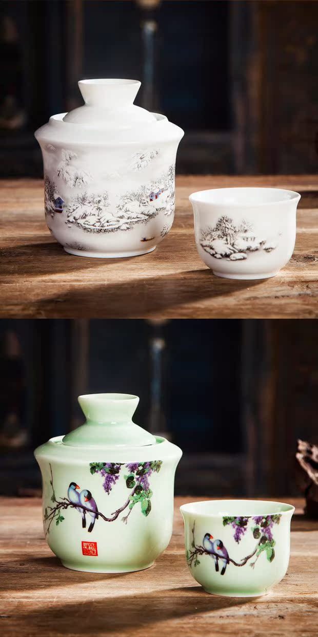 Jingdezhen gốm ấm rượu vang ấm nồi rượu vang 2 hai rưỡi £ rượu vang nóng chai rượu vang chai rượu vang thiết lập mùa đông nồi rượu vang vàng nóng ly pha lê rượu vang