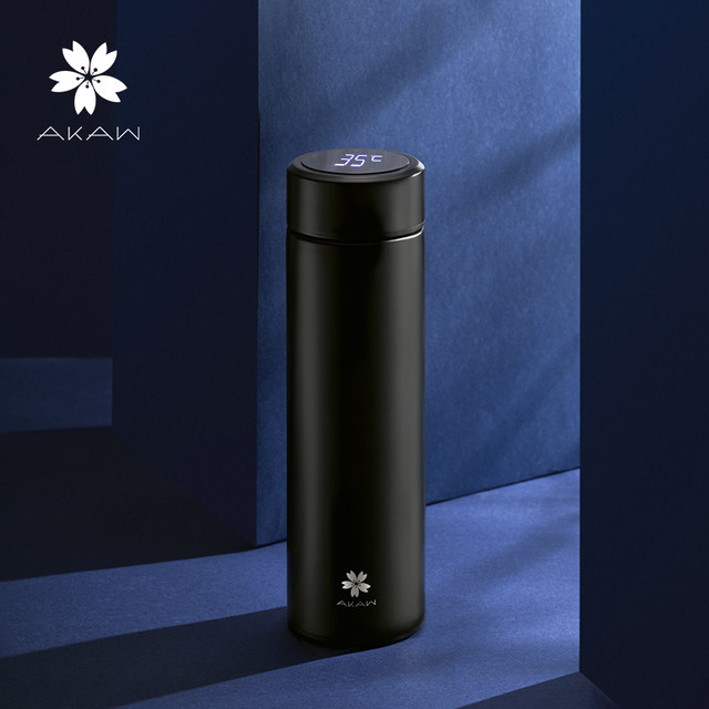 AKAW Aijiawu Smart Insulated Cup ຂອງຍີ່ປຸ່ນສໍາລັບຜູ້ຊາຍແລະເດັກຍິງ Portable Stainless Steel ຊັ້ນສູງທຸລະກິດເຕະບານການປັບແຕ່ງ