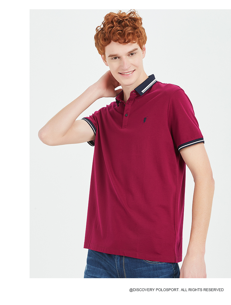 Áo thun thể thao nam Polo Áo sơ mi công sở mùa hè giản dị thêu ve áo màu rắn Áo thun nam ngắn tay áo polo - Polo áo phông polo