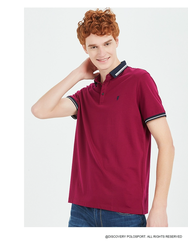 Áo thun thể thao nam Polo Áo sơ mi công sở mùa hè giản dị thêu ve áo màu rắn Áo thun nam ngắn tay áo polo - Polo áo thun nam có cổ hàng hiệu