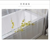Hanging curtain partition curtain translucent shower curtain bathtub waterproof cloth adhesive hook door curtain curtain track home shower household