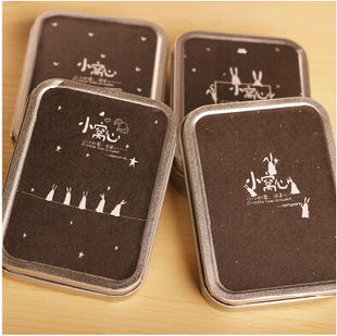Korea Creative Cute Healing Ensemble Cute Rabbit Small Cohorts Message Iron Box Blessing Cards Black Cardboard 13009