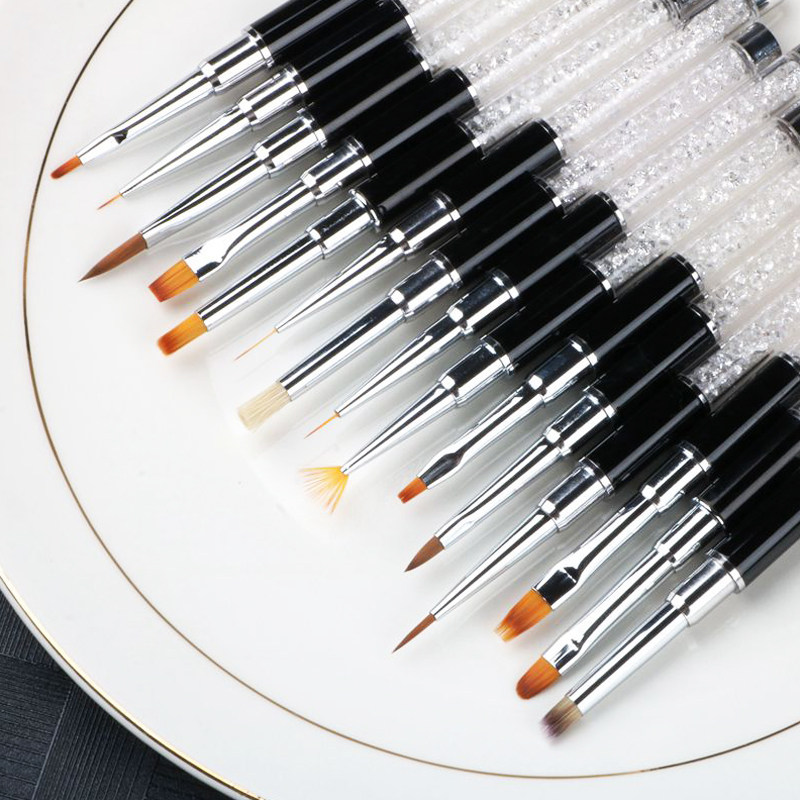 Manicure set round head flat head phototherapy pen painting pen pull line pen poke stroke flower pen dizzy gradient rubbing pen