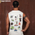 TOMATOPAPA Mỹ gốc in vest du lịch thể thao không tay áo thun cotton bãi biển vest nam áo 3 lỗ Lót