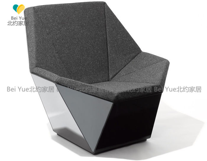 NATO light luxury and creative shaped glass steel recliner chair art high-lean backchair sales chair Hotel chair