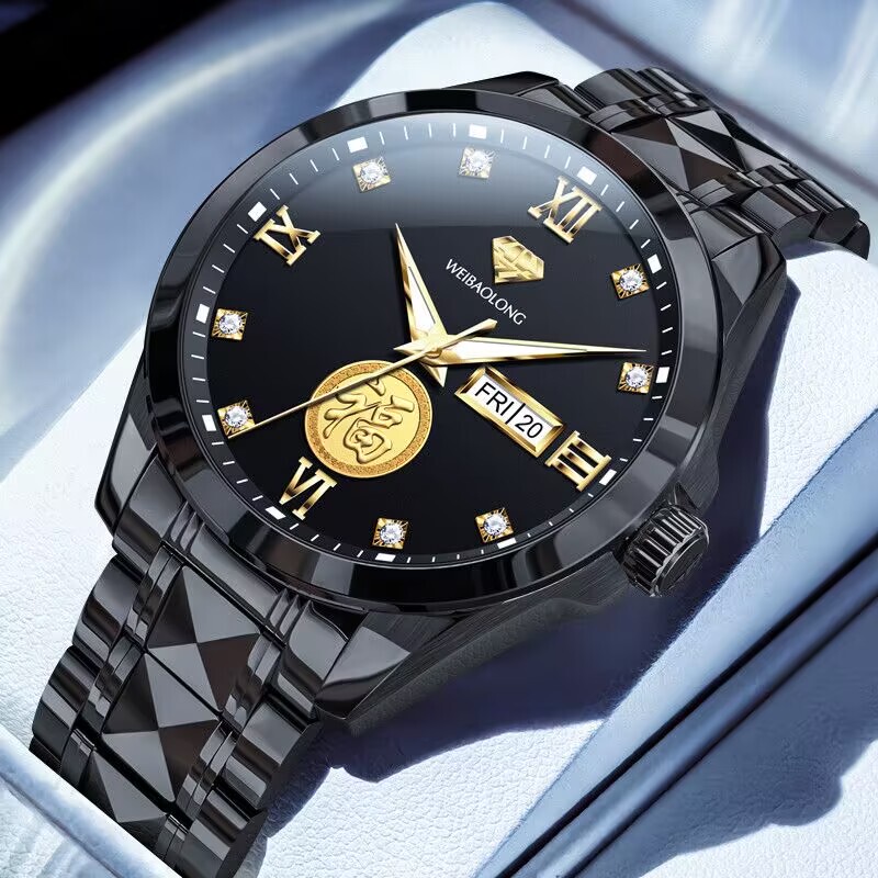 Swiss Genuine Imported Movement Men's Watch, Fully Automatic Mechanical Watch, Real Gold Waterproof Luminous Business Fashion Men's Watch