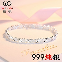 999 chính hãng sterling bạc vòng đeo tay nữ Hàn Quốc phiên bản của sinh viên đơn giản Sen Sở bạn gái cá tính 2018 new bạc vòng đeo tay vòng tay tinh lâm