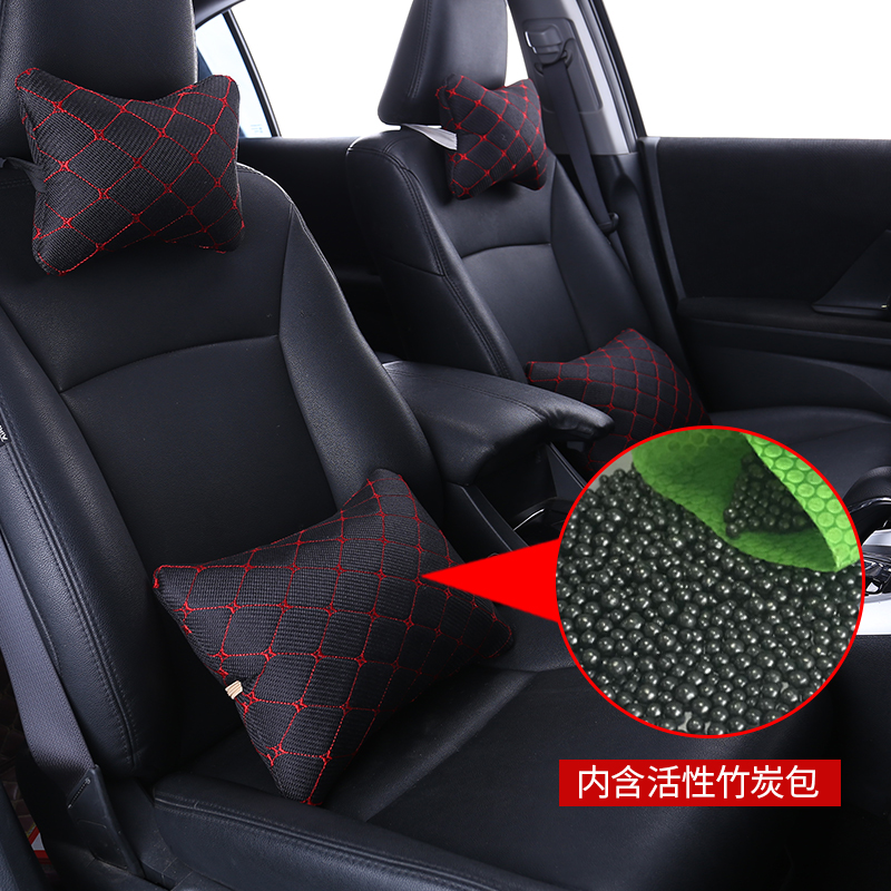 Bamboo charcoal car pillows neck rest with pillows in the car seat in the car with a pillow pair of suits in the car